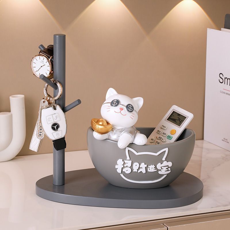 Popular~Lucky Cat Ornament for Entryway, Key Storage, Living Room, TV Cabinet, Shoe Cabinet Decorati