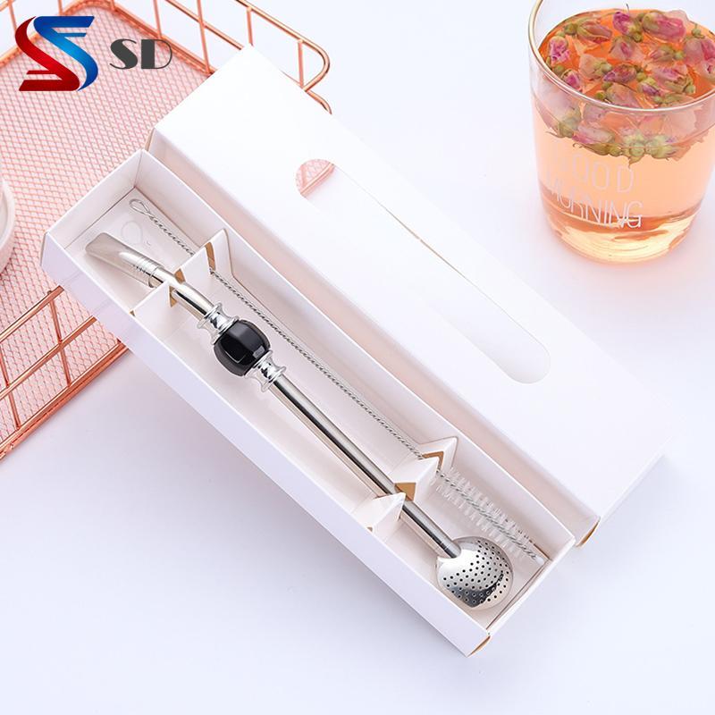 Yerba Mate Tea Bombilla Straws ทําความสะอาดง่ายและสะดวกในการใช้งานสําหรับครอบครัวเพื่อนของขวัญ