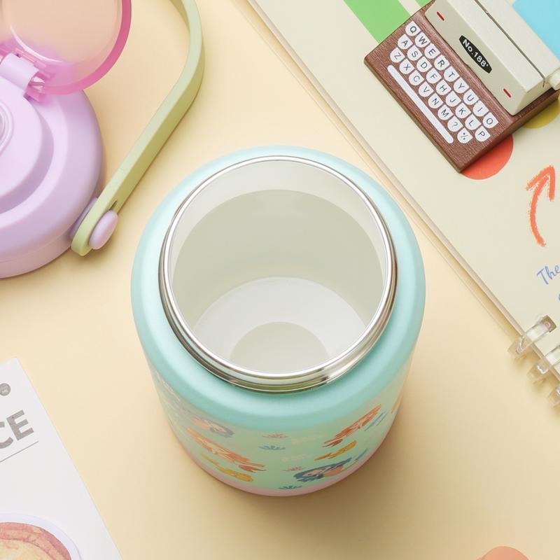 EKOZOU รุ่น EKOKIDS ขวดน้ำสแตนเลส 304 เคลือบเซรามิก ขนาด 360 มล. (12oz.) ฝาสองชั้น มีหลอดดูดและหูหิ้