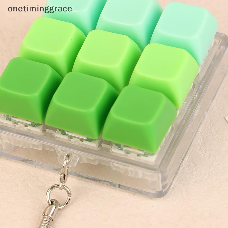 Onetiminggrace 9 คีย์สแควร์รูปคีย์บอร์ด Keycaps พวงกุญแจความเครียดบรรเทา DIY Keycaps คีย์บอร์ดหมวกปุ่มนิ้วมือ OMA - รูปที่ 6