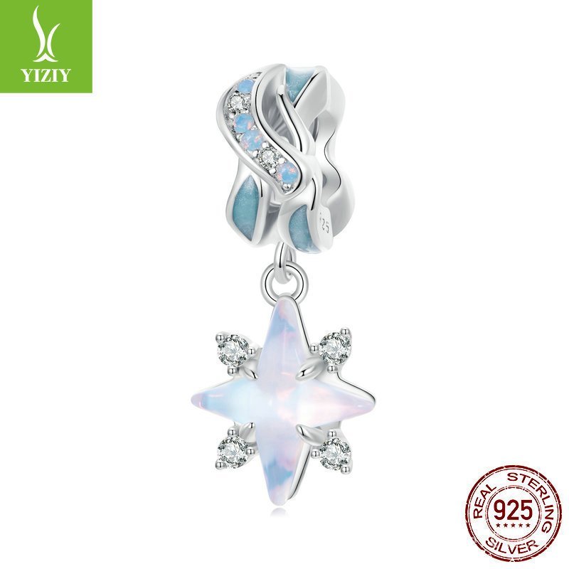 อุปกรณ์เสริมสร้อยข้อมือและสร้อยคอลูกปัด ดีไซน์ORIGINAL สแตนเลสล้วนS925 พร้อมจี้ธีมดาวดวงMS6T