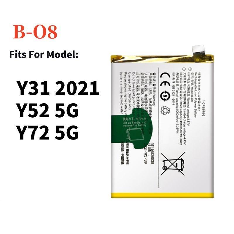 Battery B-O8 Compatible For แบตเตอรี่ vivo Y31 2021 แบต Y72 (5G) Y52