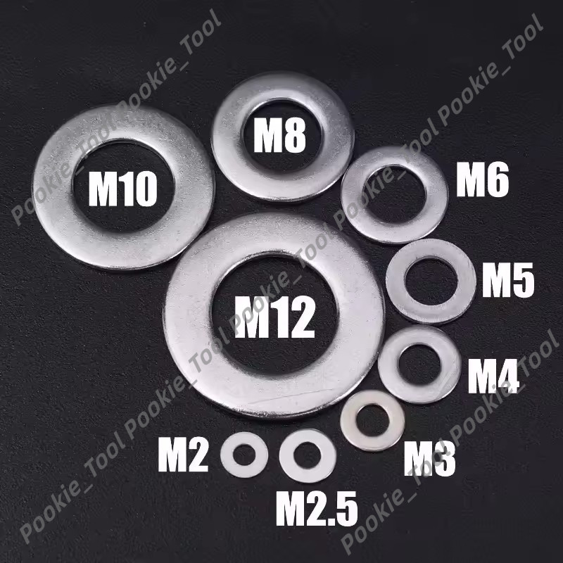 💥พร้อมส่ง💥ชุดแหวนรองสแตนเลส 304 M2-M12 จำนวน 900/1080 ชิ้น ใช้ได้กับสกรู น็อต งานช่าง งานประปา - รูปที่ 4