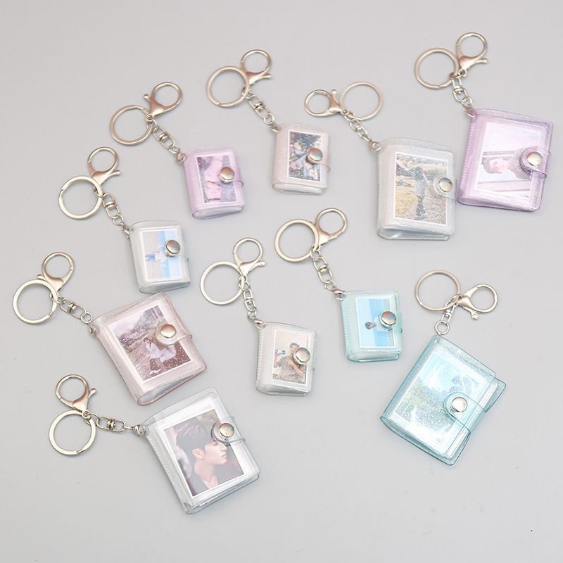 Cross-Border ขายส่ง 1inch7cm Lobster Clasp Mini อัลบั้มภาพขนาดเล็กพวงกุญแจใส ID Photo Storage Carry-