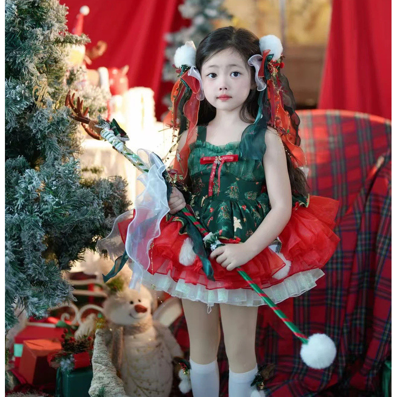 ชุดเจ้าหญิงสไตล์โลลิต้าสำหรับคริสต์มาสและปีใหม่ ดีไซน์แขนยาวสีแดง พร้อมกระโปรงชั้นใน เหมาะสำหรับฤดูใบไม้ร่วงถึงหนา - รูปที่ 2