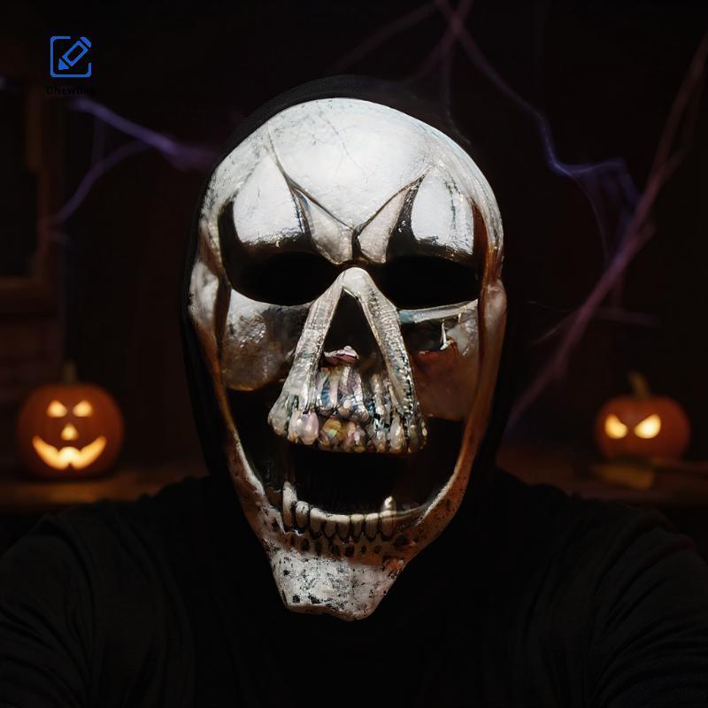 ONew ฮาโลวีนโครงกระดูก Scream Ghost แม่มดหน้ากากคอสเพลย์ Party หน้ากาก Props Latex หมวกกันน็อก Dress