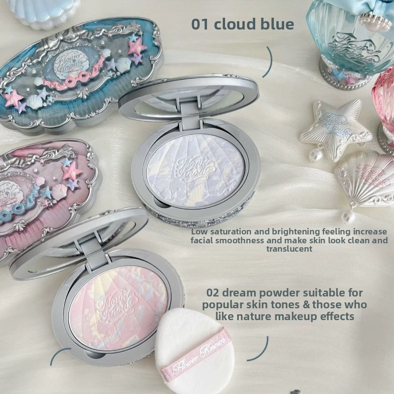 ดอกไม้ Knows Shell Pearl Honey Powder แต่งหน้ายาวนานควบคุมน้ํามัน Clear Matte Brightening แต่งหน้า Soft Core Base แต่งหน้า Fine Skin-Fine ผิวแป้งเค้กแต่งหน้าแป้ง - รูปที่ 6