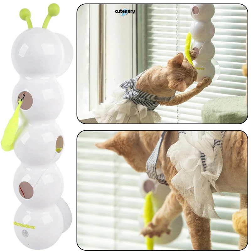 Cutenery ไฟฟ้าของเล่นเเมว cat toy ไฟฟ้าไม้ตกแมว อัตโนมัติ ABS ที่ปลอดภัย ของเล่นแมว แมวแบบโต้ตอบอัจฉริยะติด