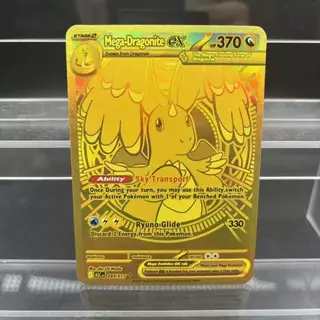 Pokemon DIY PTCG คอลเลกชันการ์ด Mega Gengar Mega Hawlucha Mega Dragonite ex Self Made การ์ดเดี่ยวคลาสสิกเกมอะนิเมะการ์ดของเล่น