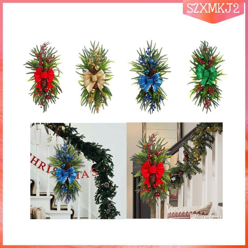 [szxmkj2] ประดิษฐ์คริสต์มาส Swag เทศกาลรูปแบบ Xmas บันได Swag Xmas บันได Swag สําหรับบันไดหน้าต่างกล