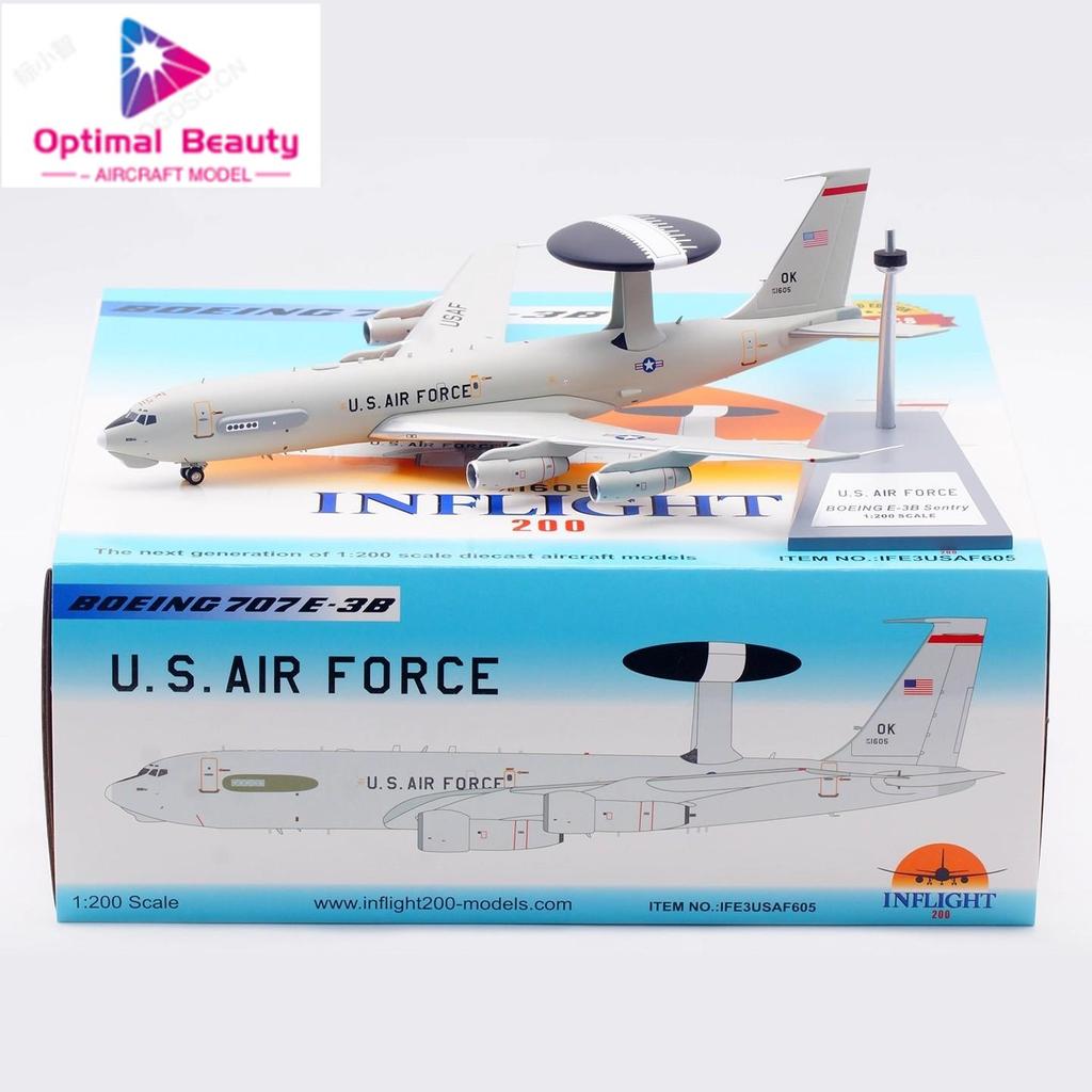 Inflight 1: 200 Us Air Force E-3B 76-1605 High-End Collection Display Static Collection