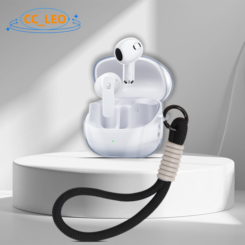 for Baseus Bass BS1 NC Case Clear TPU Soft Case Cute Lanyard Pendant Suitable for Baseus Bass BS1 NC