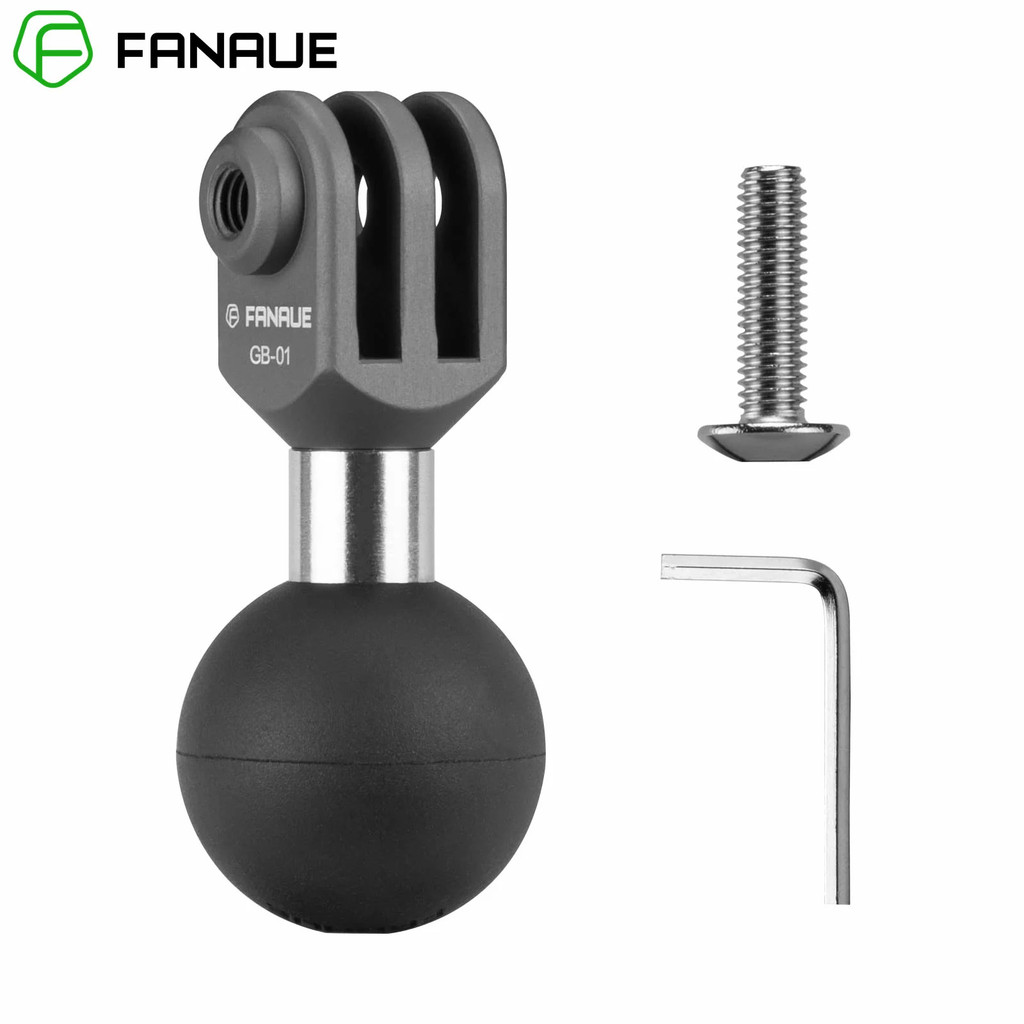 FANAUE 1 inch Ball Head Mount Adapter Aluminium alloy For Go Pro 10 9 8 7 6 5 Action Camera for RAM 