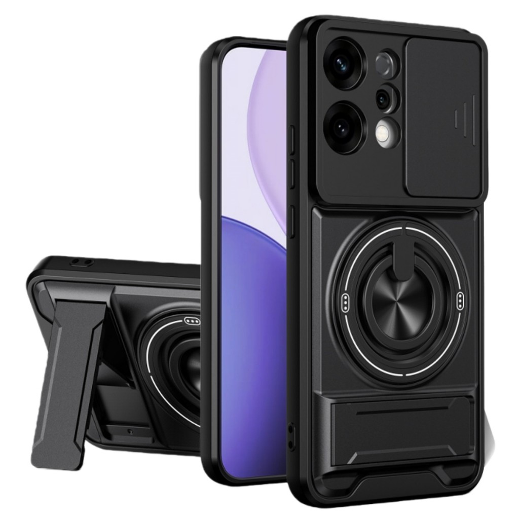 เคสโทรศัพท์แม่เหล็กสําหรับOPPO Reno 14F 13F 12F 14 13 12 Realme 14 13 12 Pro Plusสไลด์กล้องเลนส์แหวน