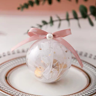 BLIVO 1pcs โปร่งใสรอบ Ball คริสต์มาสงานแต่งงานตกแต่ง Candy ดอกไม้ลูกตกแต่งบ้าน Drop Ball