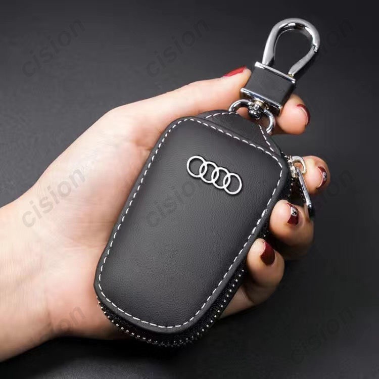 หนังเรียบรถ Key Holder กระเป๋าสตางค์กระเป๋า Remote Fob Shell กระเป๋าพวงกุญแจสําหรับ Audi A1 A3 A4 A5