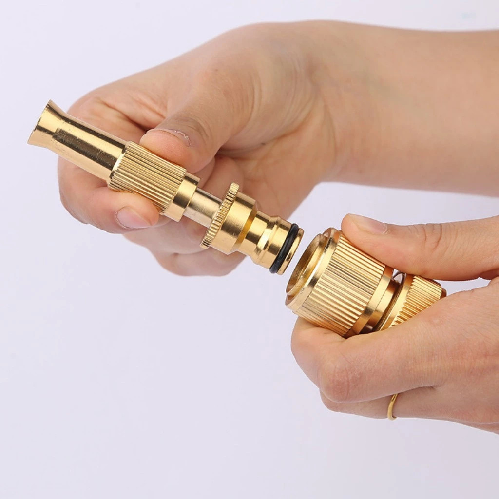 GOOD SWAN หัวฉีดสายยางทองเหลืองแท้ ปรับแรงดันน้ำและรูปแบบสายน้ำได้ - รูปที่ 3