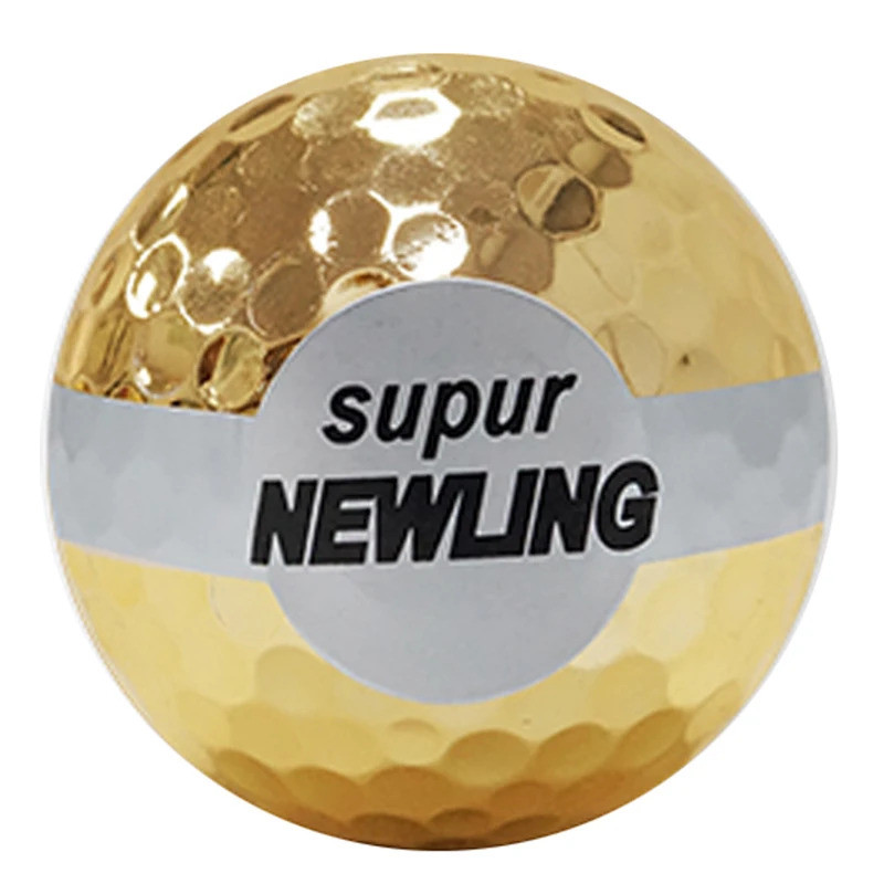 3 pcs Golf Balls Golf Colored Ribbon Balls Golf Opening Ball Golden Color Gift Ball Ribbon Golf Ball