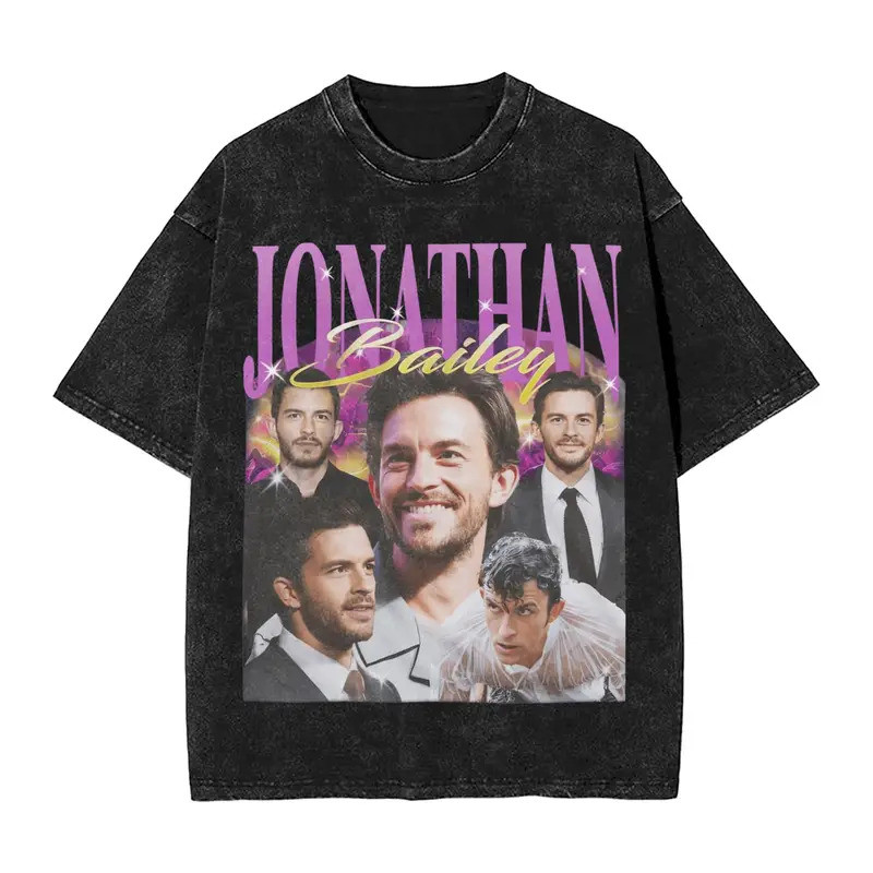 Unisex Jonathan Bailey เสื้อยืด Prince Fiyero แขนสั้น ลายวินเทจ สำหรับฤดูร้อน สวมใส่ง่ายสไตล์ฮาราจูก