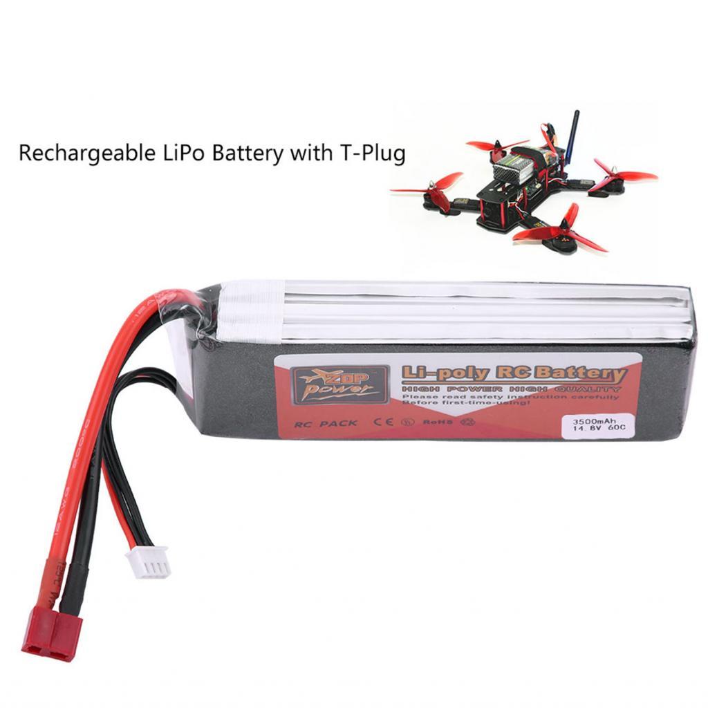 Phoenixshop Famus ZOP Power 4S 60C แบตเตอรี่ LiPo แบบชาร์จไฟได้พร้อม T-Plug 14.8V 3500mAh 4500mAh 55