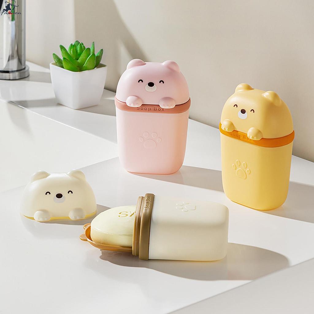 กล่องสบู่แบบพกพาเคสปิดผนึกสําหรับเดินทางพร้อมรูระบายน้ําสําหรับจัดเก็บอุปกรณ์อาบน้ํา