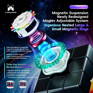 QiYi X-Man Tornado V3M Premium 3x3 Magnetic Cube Professional Tornado V3 Premium Pioneer UV Flagship UV Standard Puzzle Toy