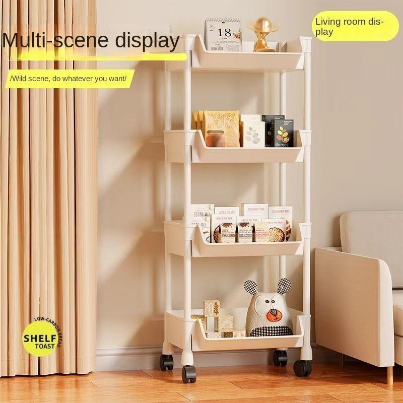 ทนทาน 【💥Hot】3/4/5 Tier Movable BookShelf Trolley Rack Shelf Book Rack Rak Buku