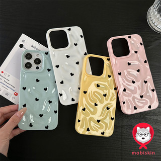 เคสไอโฟน 17 16 11 15 13 หัวใจดำ สำหรับ IPhone 17 16 15 14 13 12 11 Pro Max 15 14 16 6 7 8  Plus XR XS
