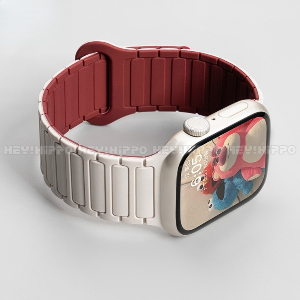 สายรัดแม่เหล็กสีคู่เหมาะสําหรับ ฉันดู 49/46/45/44/42/41/40/38มก สายซิลิโคนแบบห่วงเหมาะสําหรับ ฉันดู 11/10/9/8/7/6/5/4/3/2/1