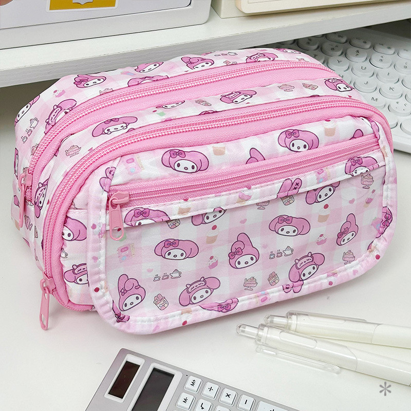 กระเป๋าดินสอ My Melody สไตล์ Ita Bag กระเป๋าเครื่องสำอางค์น่ารัก จุของเยอะ หลายช่อง กระเป๋าเก็บอุปกรณ์การเรียน (สไตล์ Ins)
