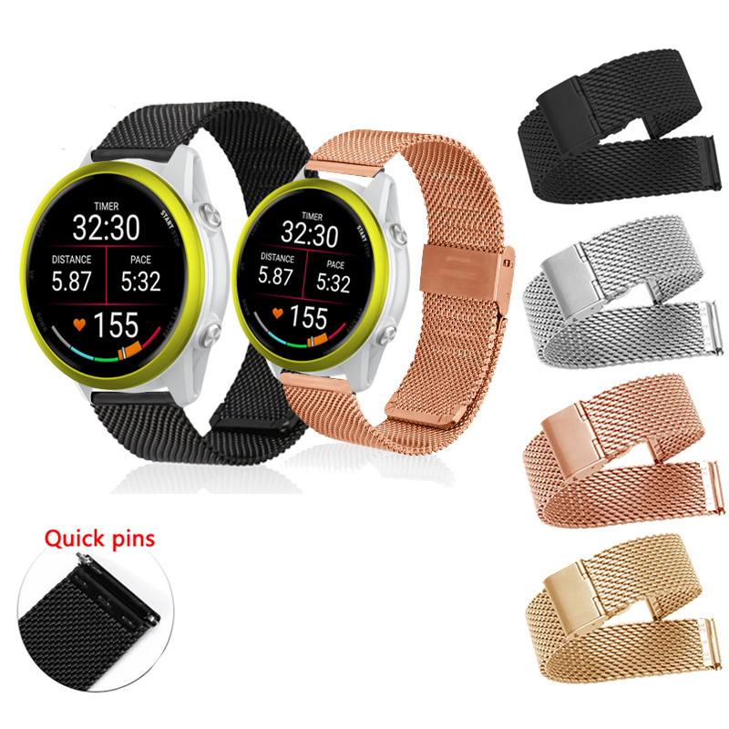 สายสแตนเลส Milanese สําหรับผู้เบิกทาง Garmin 570 165 55 158 265 245 เพลง 265s