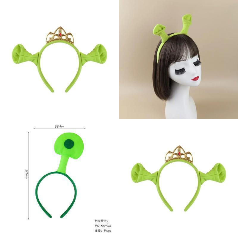 New Product#Dance Party Headband Green Monster Halloween Costume Shrek Prop Headband12Y
