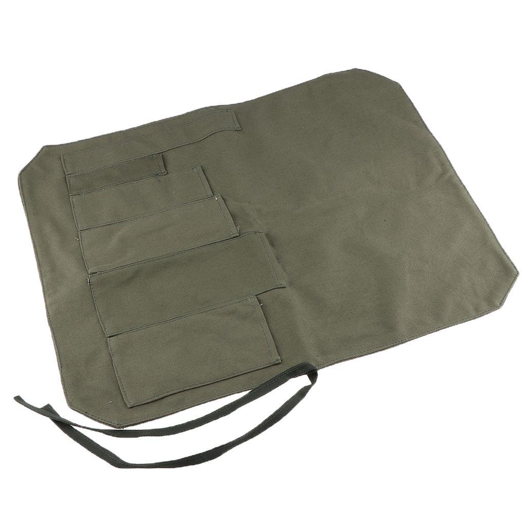 [arutoxalc] Chefs Knife Roll Bag - Portable Chef Knife Case Carrier Storage Bag - สีเขียวทหาร