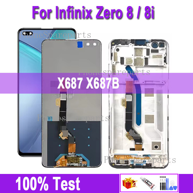 LCD พรีเมี่ยมสําหรับ Infinix Zero 8 สําหรับ Zero 8i X687 X687B Lcd Touch Screen Digitizer แผงพร้อมกร