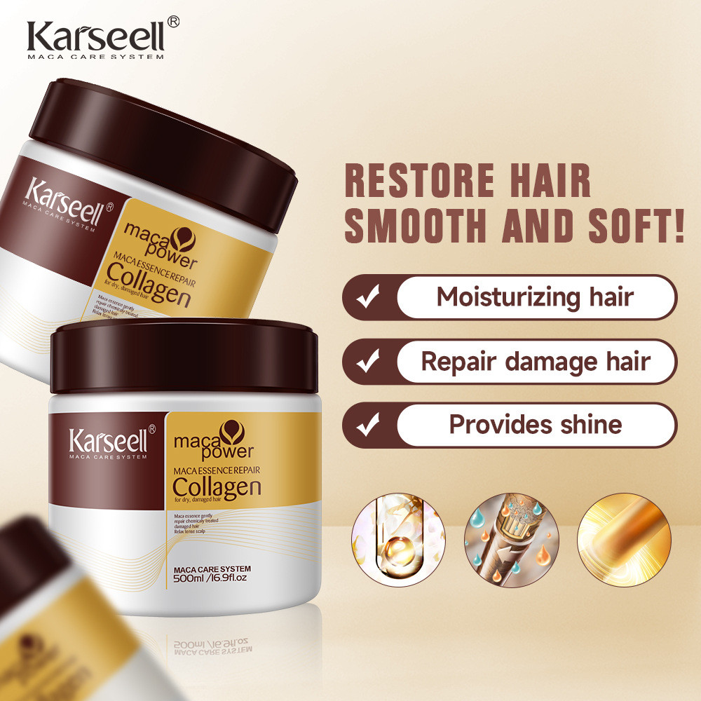Karseell Hair Mask คอลลาเจน รีแพร์ ดราย ปรับปรุง Frizz No-Steam Ointment Huasin Hair Mask 4.3