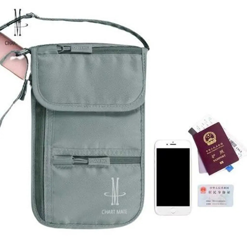 FS กระเป๋าใส่พาสปอร์ต RFID แบบห้อยคอ ปลอดภัย กระเป๋าใส่เอกสารการเดินทาง รุ่น WLP-230 (W4-023) PASS จ