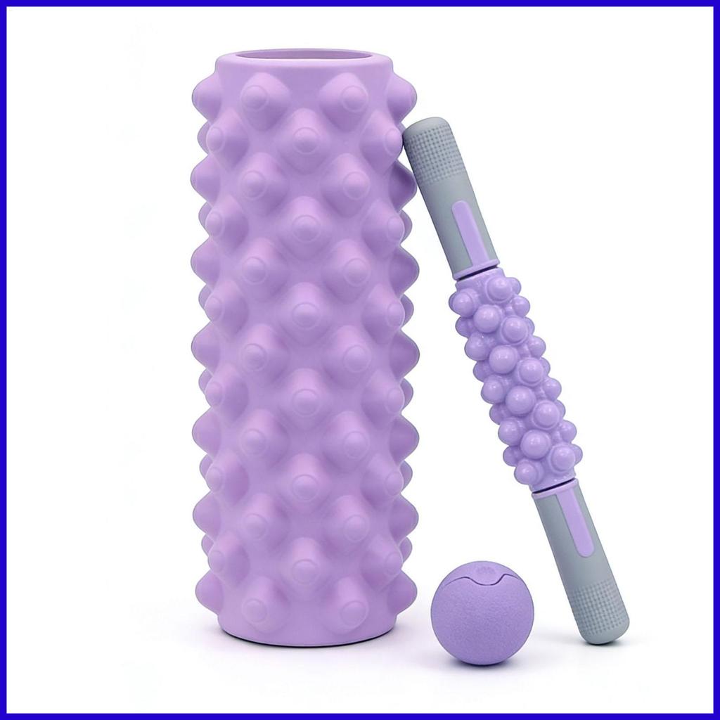 ชุดลูกกลิ้งโฟมความหนาแน่นสูง Post-Workout Pilates Roller Foam Set for Relaxing Stick Ball Pilates St