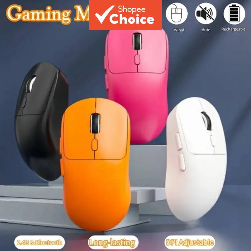 M348 เมาส์ไร้สาย Dual-Mode เมาส์บลูทูธสําหรับเล่นเกมทํางานสําหรับ PC แล็ปท็อปเดสก์ท็อป 6400 Dpi ชาร์จ 6 ปุ่มตั้งโปรแกรมได้ Ergonomic Design Universal Fit สีดําสีแดงสีขาว
