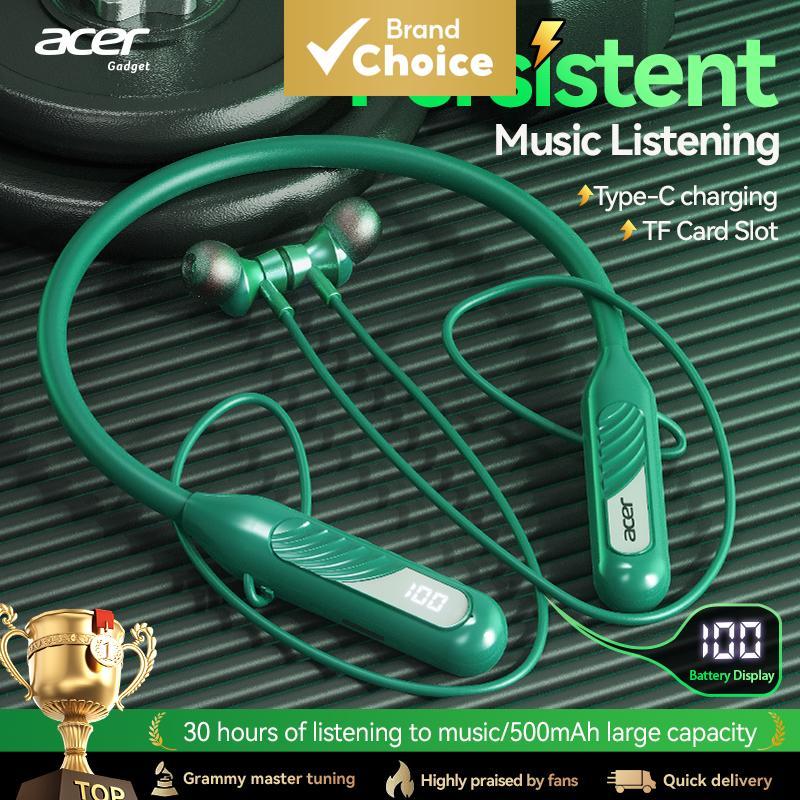 หูฟังบลูทูธไร้สาย Acer Ohr635 สวมรอบคอ เหมาะสําหรับกีฬาและการวิ่ง มาพร้อมไมโครโฟนตัดเสียงรบกวนเสียงชัดเจนคุณภาพสูง แบตเตอรี่อึด
