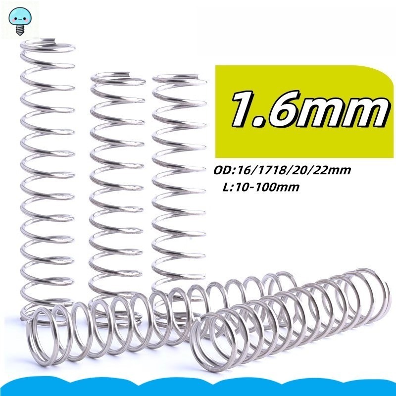 สปริงบีบอัด สปริงกลับ สแตนเลส 304 สปริงบีบอัด D1.6 มม.* OD16-22 มม.* L10-100 มม.GH-FC
