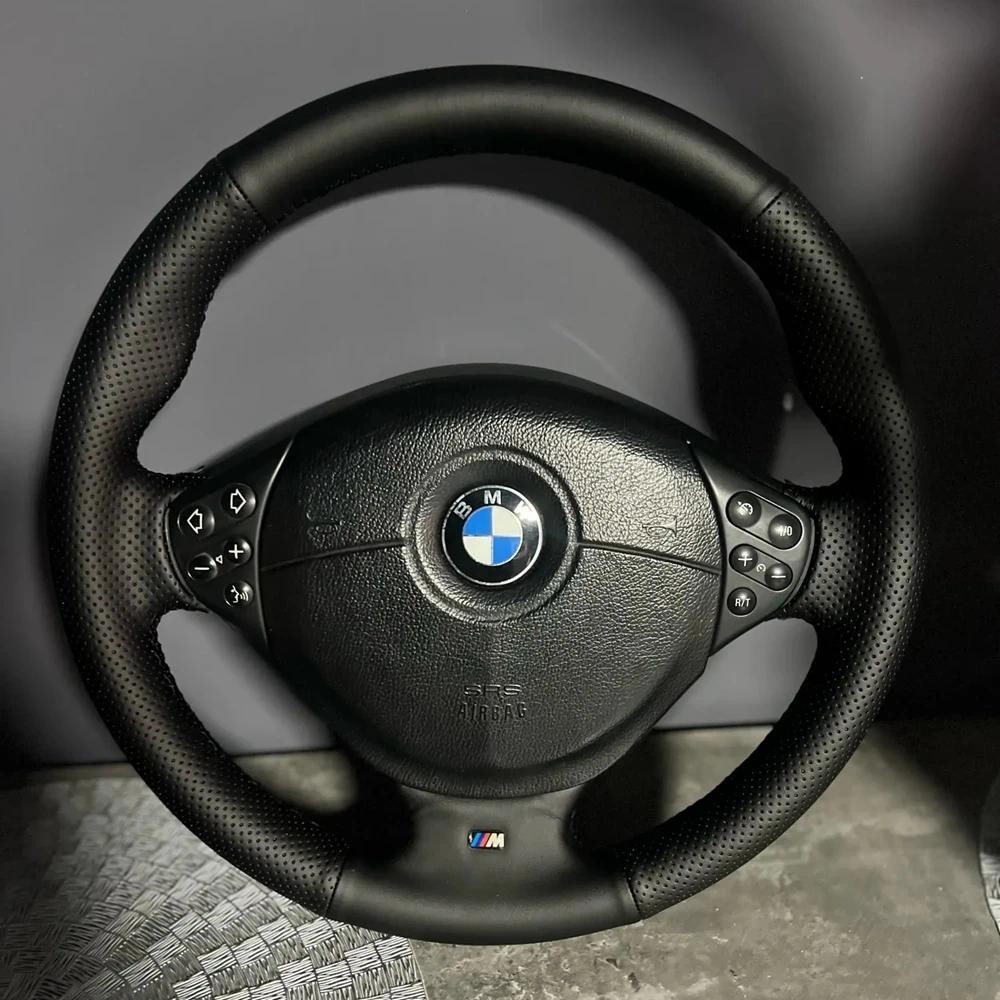 Hand-stitched หนังไมโครไฟเบอร์พวงมาลัยรถสําหรับ BMW M Sport E36 E39 Z3 M E36/7 E36/8 1995-2002 รถอุป