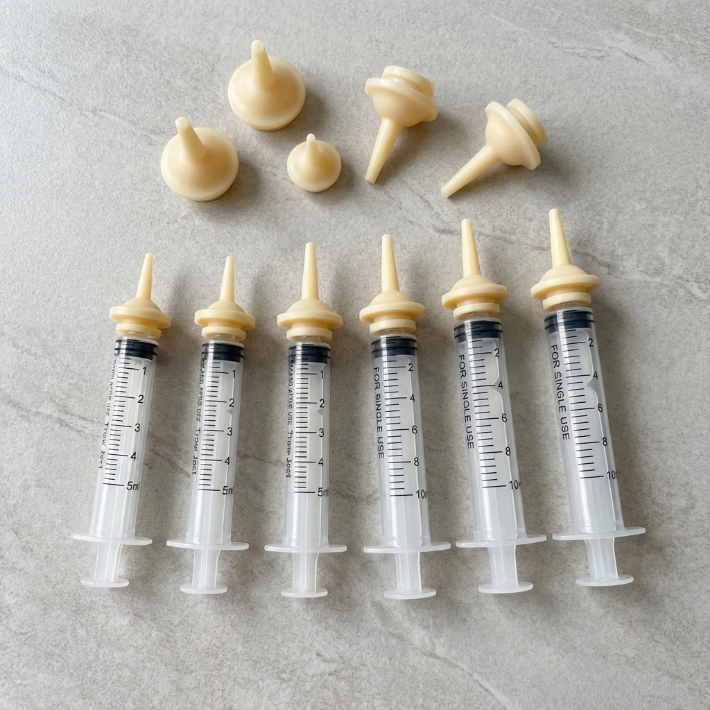 ส่งเร็ว จุกป้อนนมสำหรับสัตว์เลี้ยง ขนาด 5,10,30ml เจาะรู ไม่เจาะรู