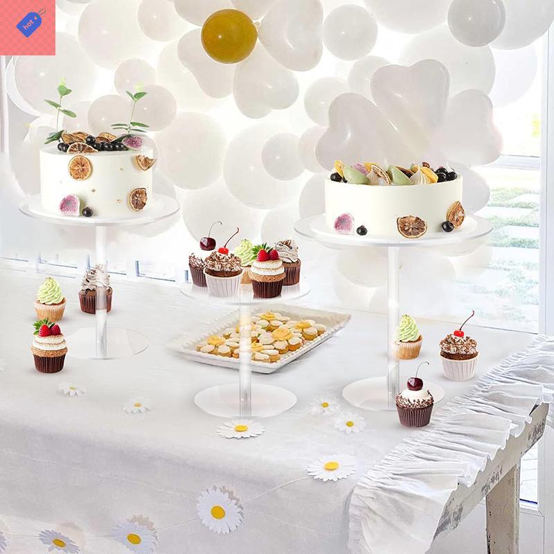 ALIK ขาตั้งเค้กอะคริลิคใสสําหรับขนมหวาน Cupcake Ra, Pastry Candy Display Stand สําหรับงานแต่งงาน,เหต