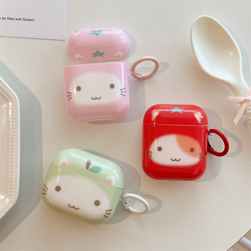 แมวผลไม้สําหรับ Airpods4 Airpods 1/2 3 Pro Pro2 pro3 ชุดหูฟังไร้สายบลูทูธป้องกันกรณี AirPods Pro i3 i4 pro3 หูฟังป้องกันกรณี