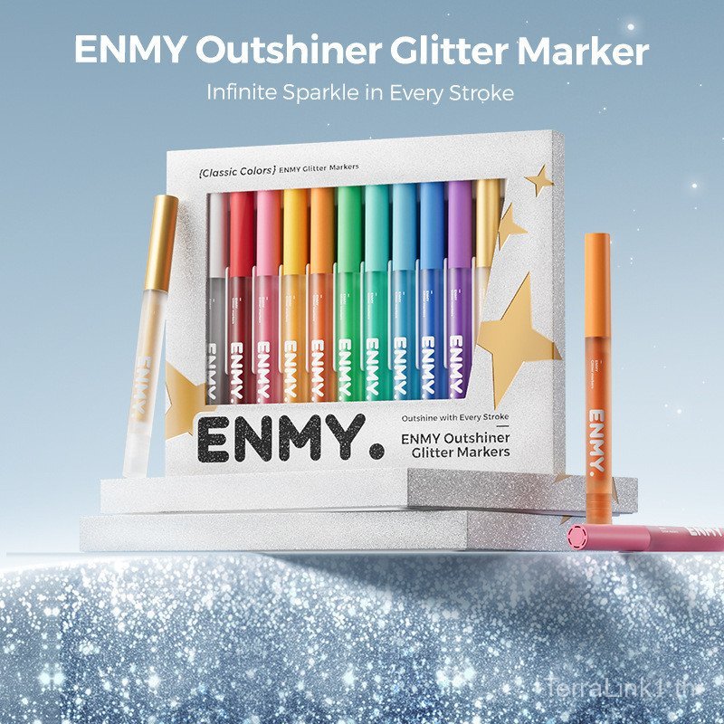 Exclusive ENMY ENMY Flash Marker เวอร์ชันภาษาอังกฤษวาล์วกลิตเตอร์อนุภาคขนาดใหญ่ Glitter Marker