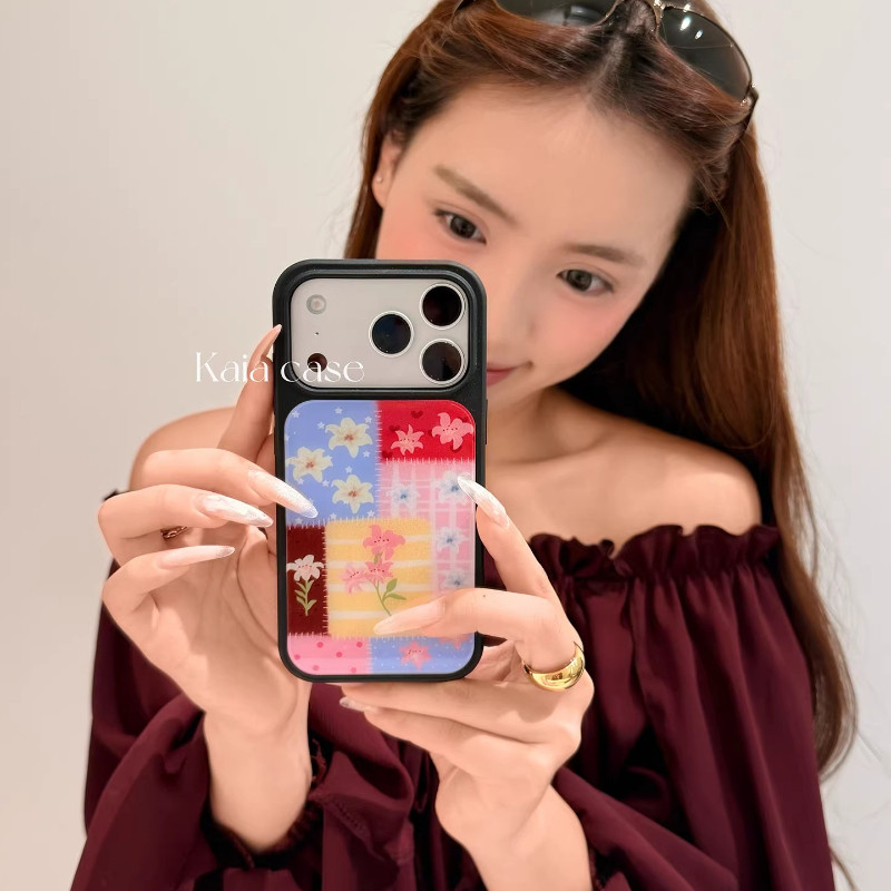 Huiwanju ชุบสีประกบดอกลิลลี่เหมาะสําหรับ iPhone17promax เคสโทรศัพท์มือถือ iphone16pro/17/14pro/15pro เคสโทรศัพท์มือถือป้องกันการตกแบบรวมทุกอย่าง