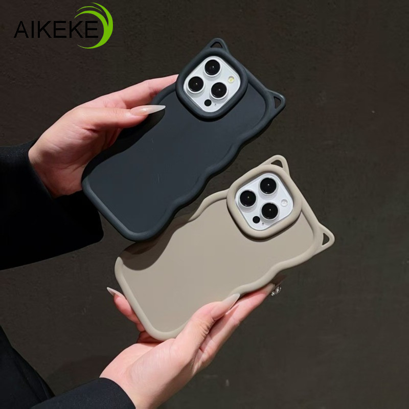 SAMSUNG หูแมว 3D คลื่นเคสโทรศัพท์สําหรับSamsung Galaxy A12 M12 F12 A11 M11 A10 A10S A02 A02S M02S A2