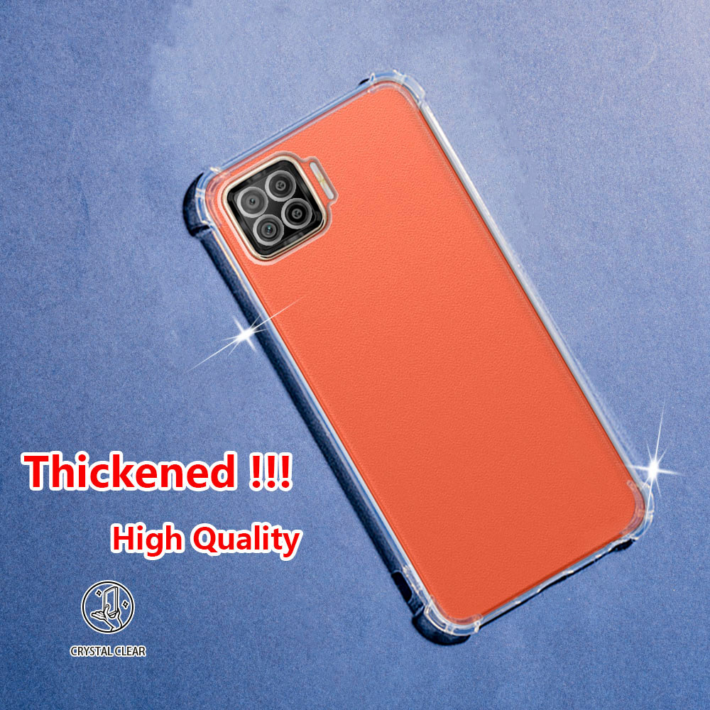 Oppo A73 4G 2020 F17 CPH2099 CPH2095 Crystal Clear Jelly Case Air-Guard Corner Soft TPU ยืดหยุ่นซิลิโคนป้องกันยางโปร่งใสเคสโทรศัพท์