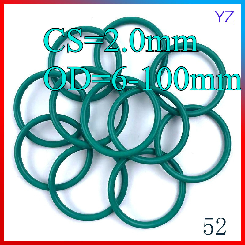 CS2.0mm OD6-100mm โอริงสีเขียว FKM แหวนปิดผนึก HN-MB-1