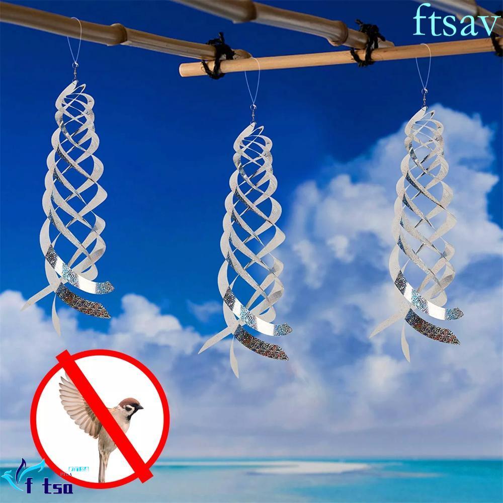 SWIFTSAVER อุปกรณ์ไล่นกพิราบ แขวนให้นก Away แผ่นสะท้อนแสงเกลียวสีเงิน